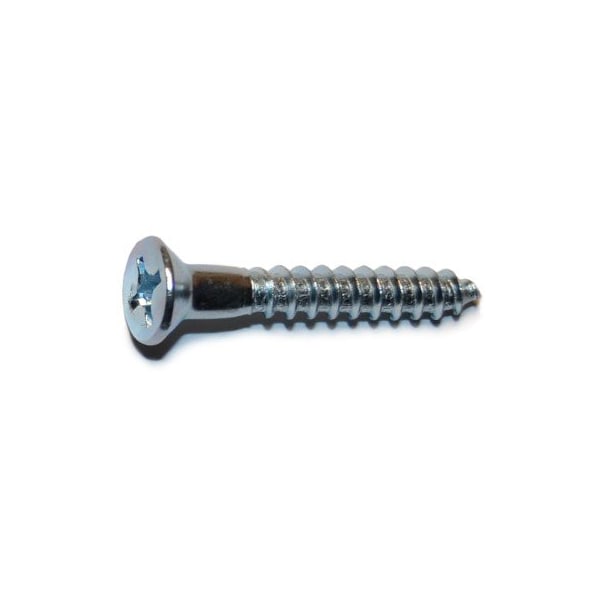 Midwest Fastener Wood Screw, #12, 1-1/2 in, Zinc Plated Steel Flat Head Phillips Drive, 24 PK 62791 - main